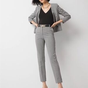 WHBM, Elle Slim Pant, Black with White Gingham, Size 4L (Blazer also available)